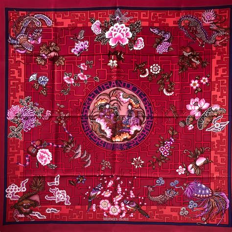 Turandot Hermes Silk Scarf Red Colorway GRAIL 